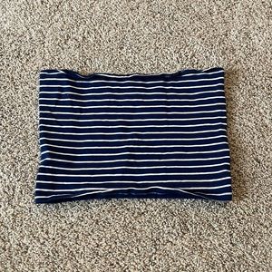 Blue and White Stripped Tube Top